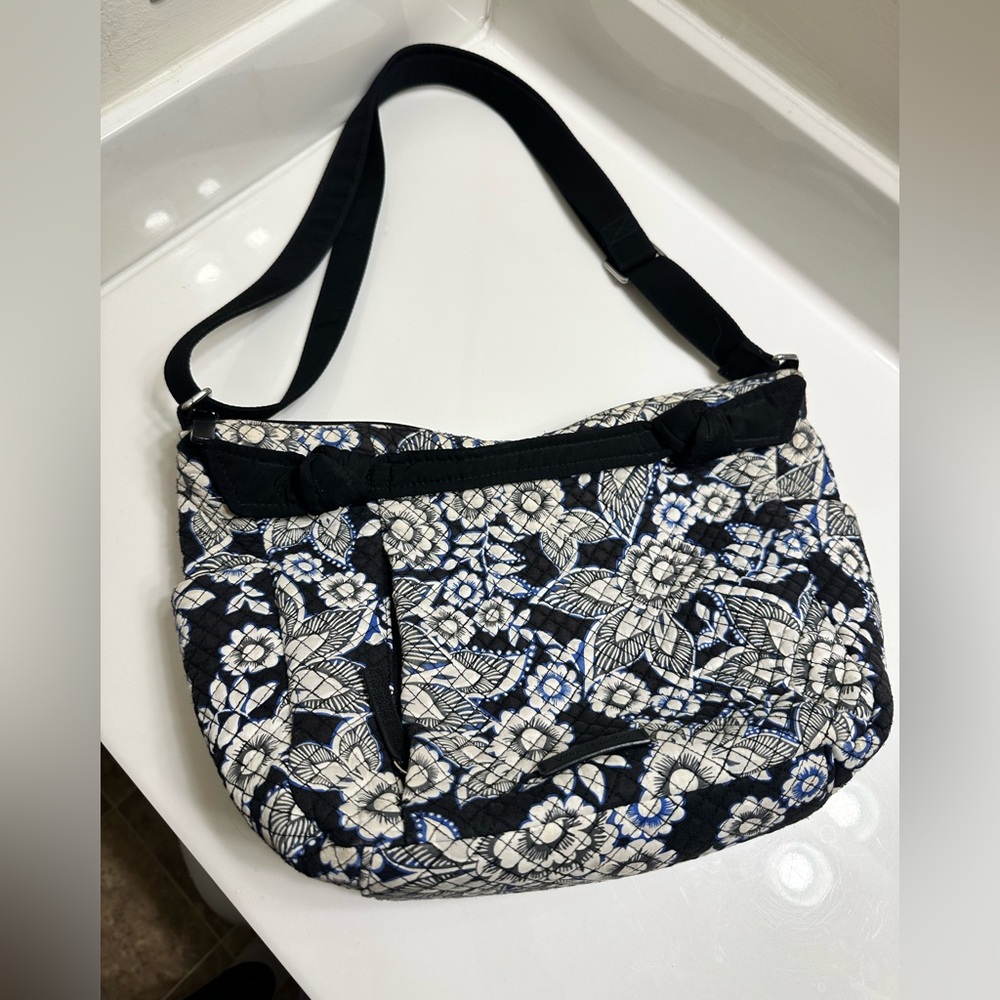 Vera Bradley Floral Crossbody Bag - Black and Blue